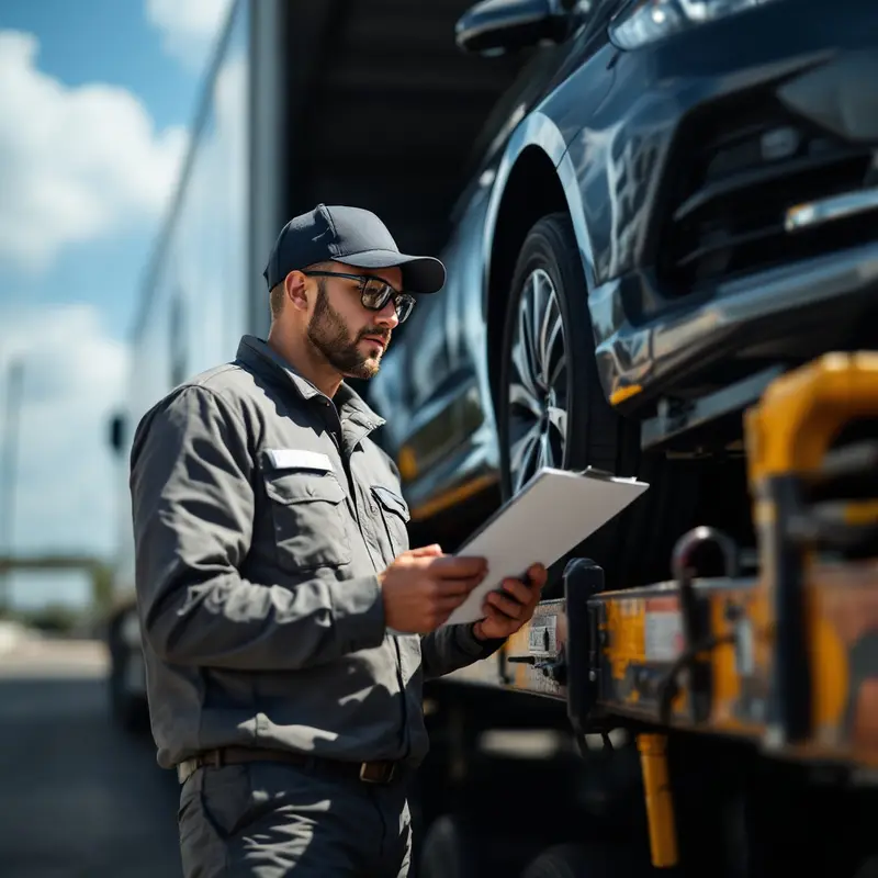 Bright Auto Lane Car Transport — Auto Transport team at work